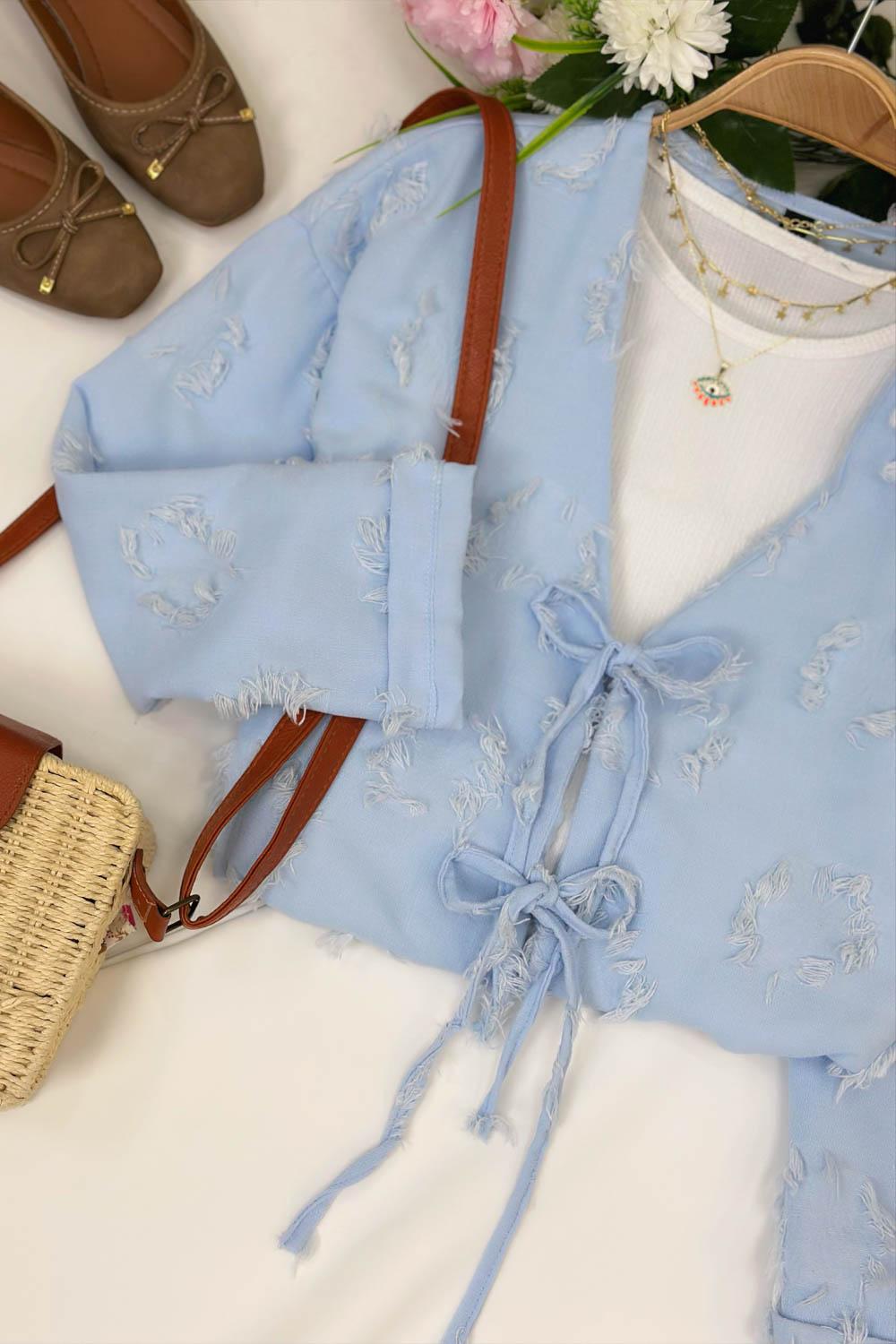 PÜSKÜL  DETAYLI KİMONO