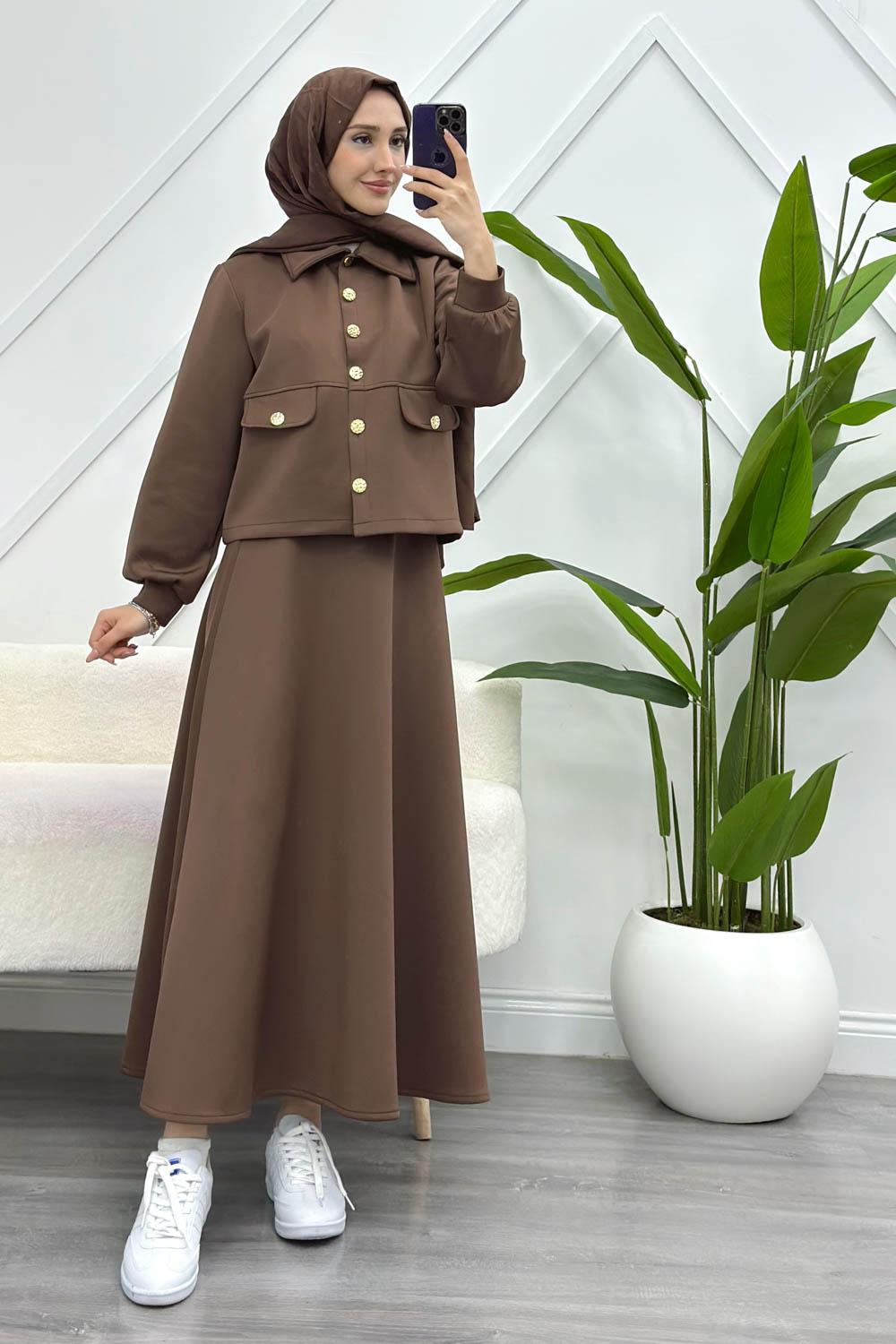 SAHTE CEP DETAYLI KADIN ETEKLİ TAKIM