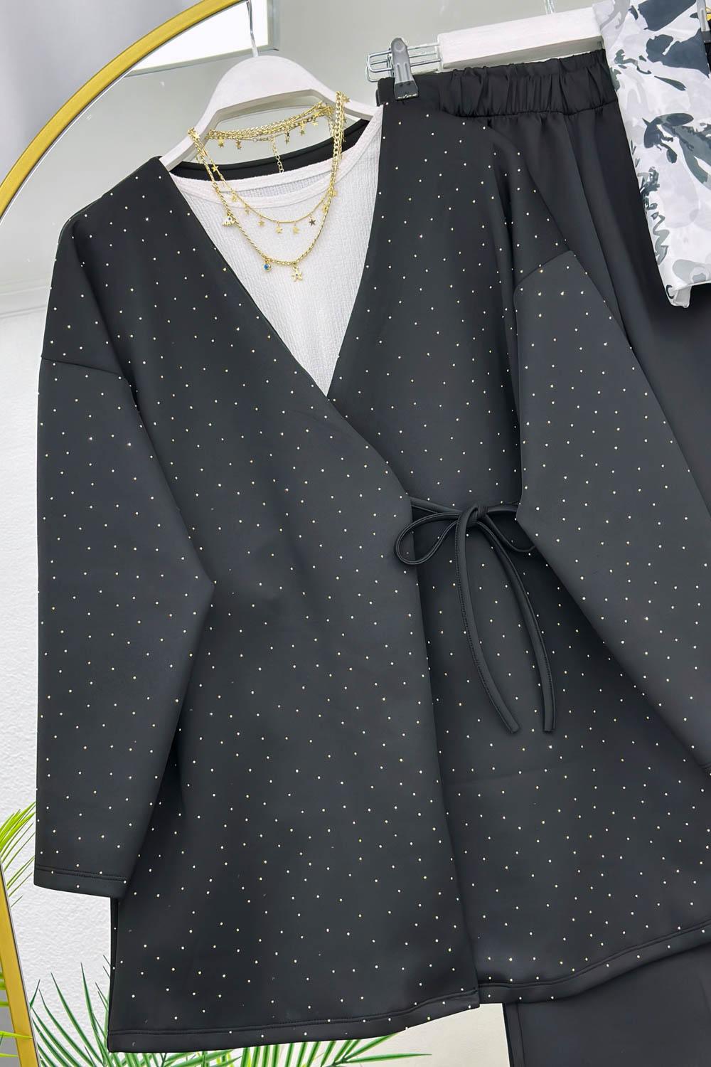 KİMONO SERPME TAŞLI KADIN TAKIM