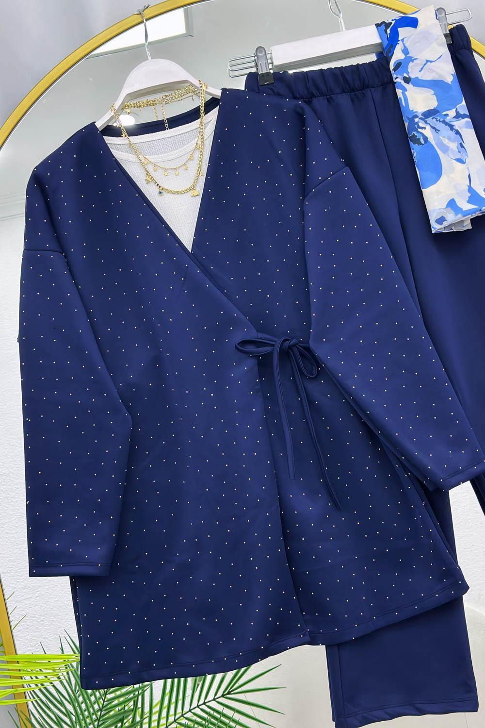 KİMONO SERPME TAŞLI KADIN TAKIM