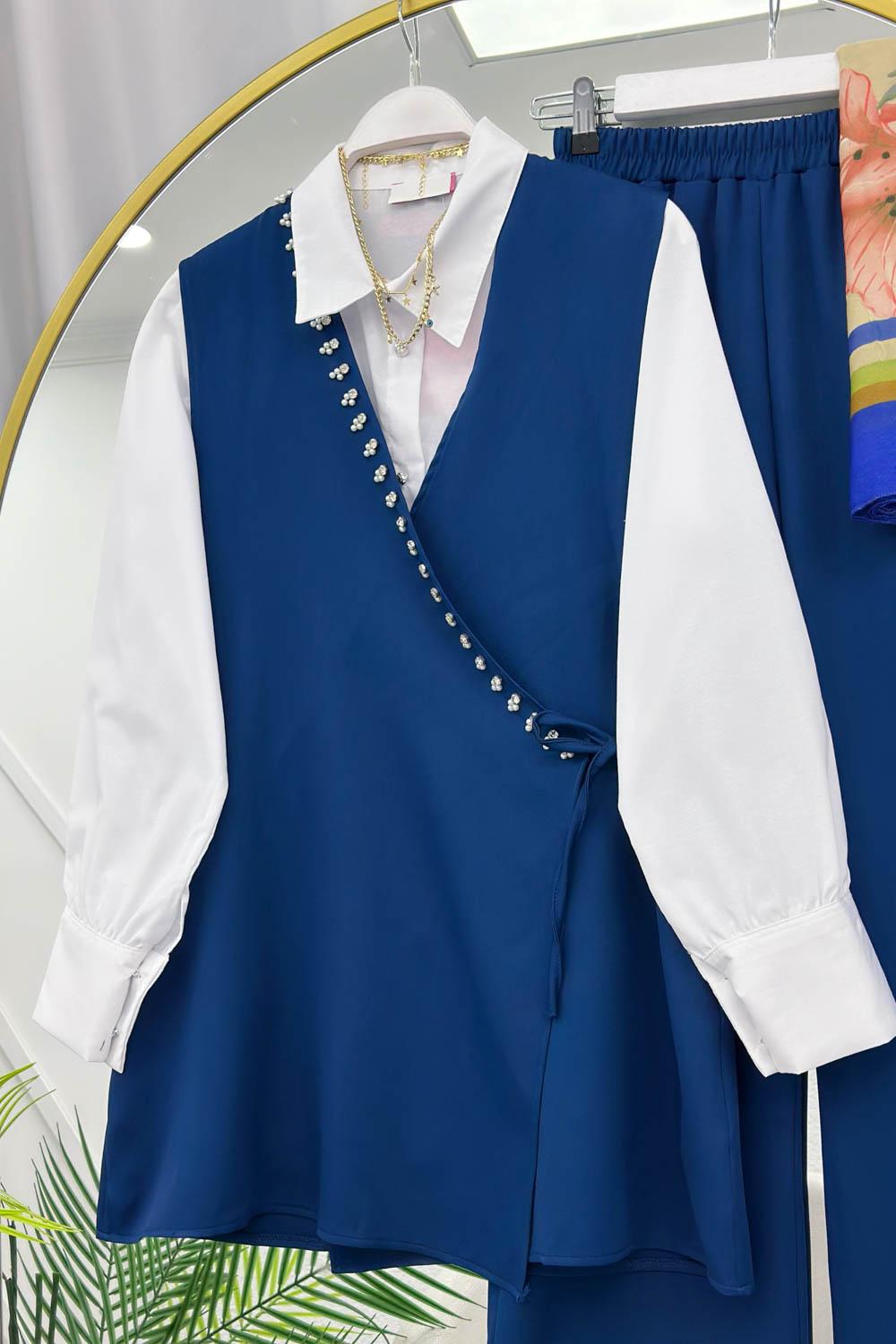 SIRATAŞ İŞLEMELİ KREP ÜÇLÜ TAKIM