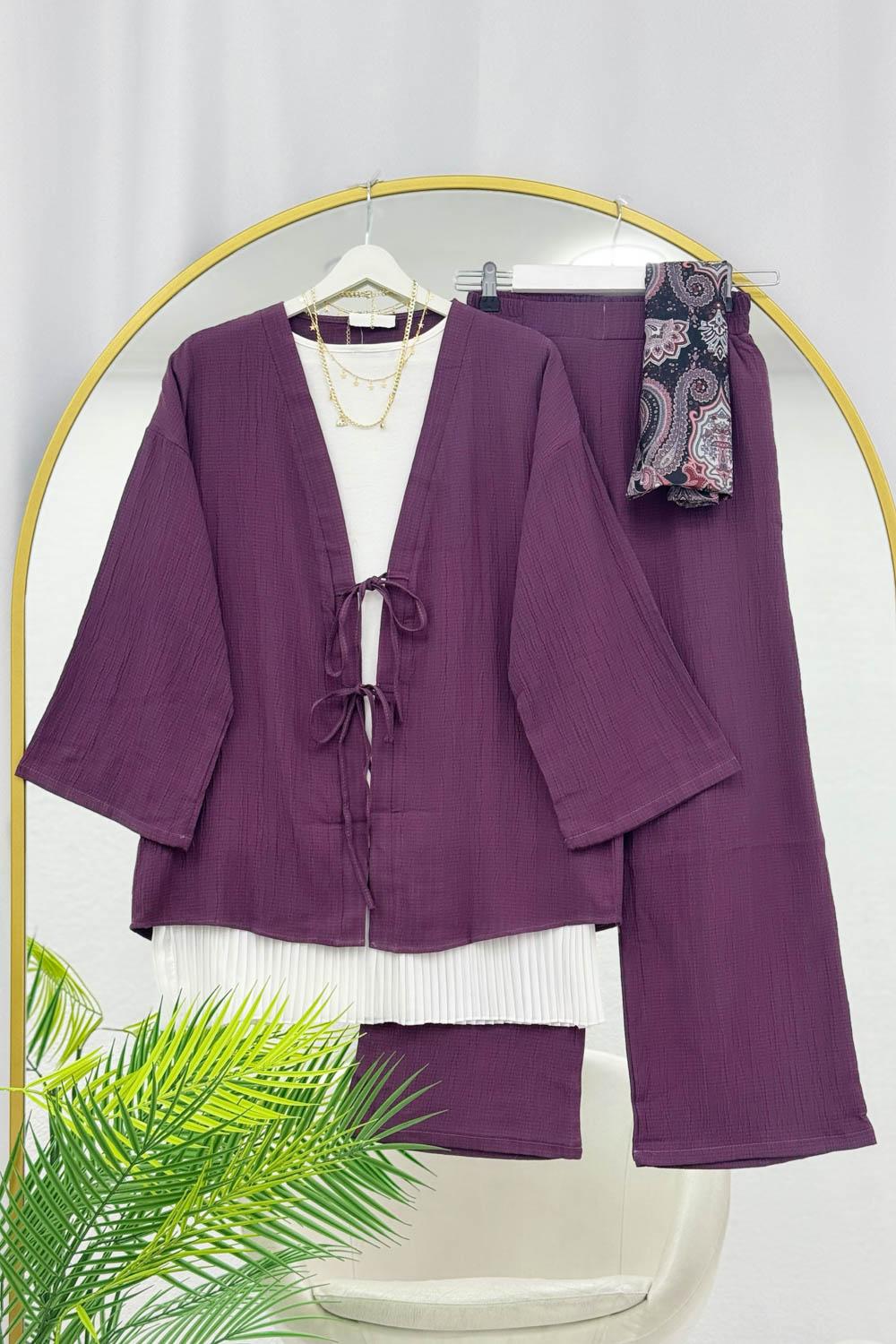 FİYONK BAGLAMALI KİMONO TAKIM