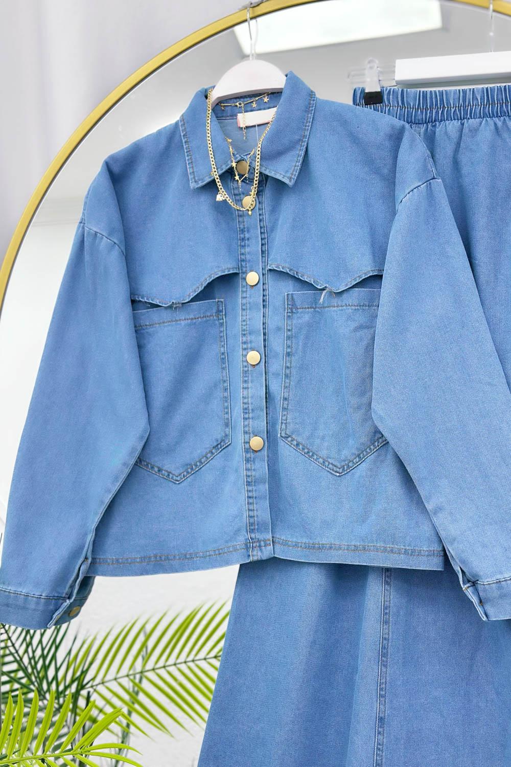 CEPLİ DİKİŞLİ  KOT TAKIM