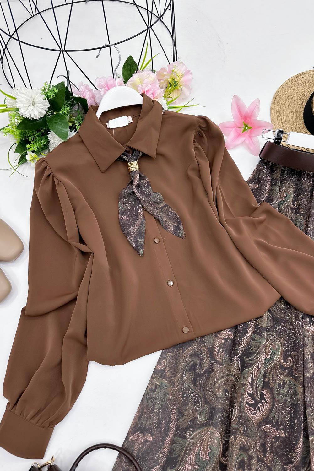 MAYA  FULARLI GÖMLEK ETEK TAKIM