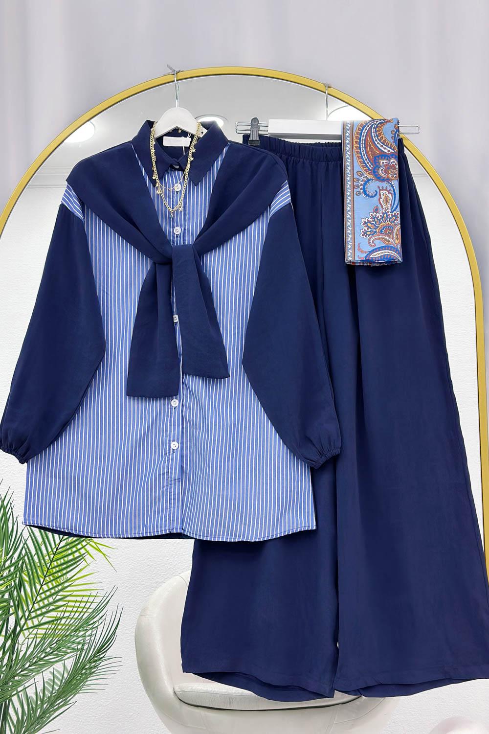 GÖMLEK BAĞLAMA DETAYLI MODAL TAKIM