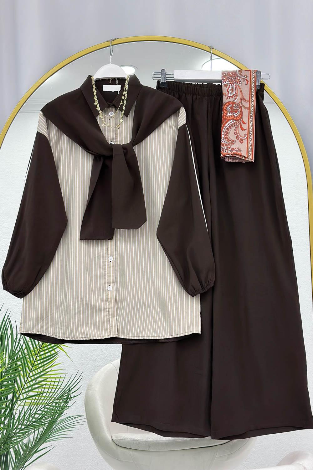 GÖMLEK BAĞLAMA DETAYLI MODAL TAKIM