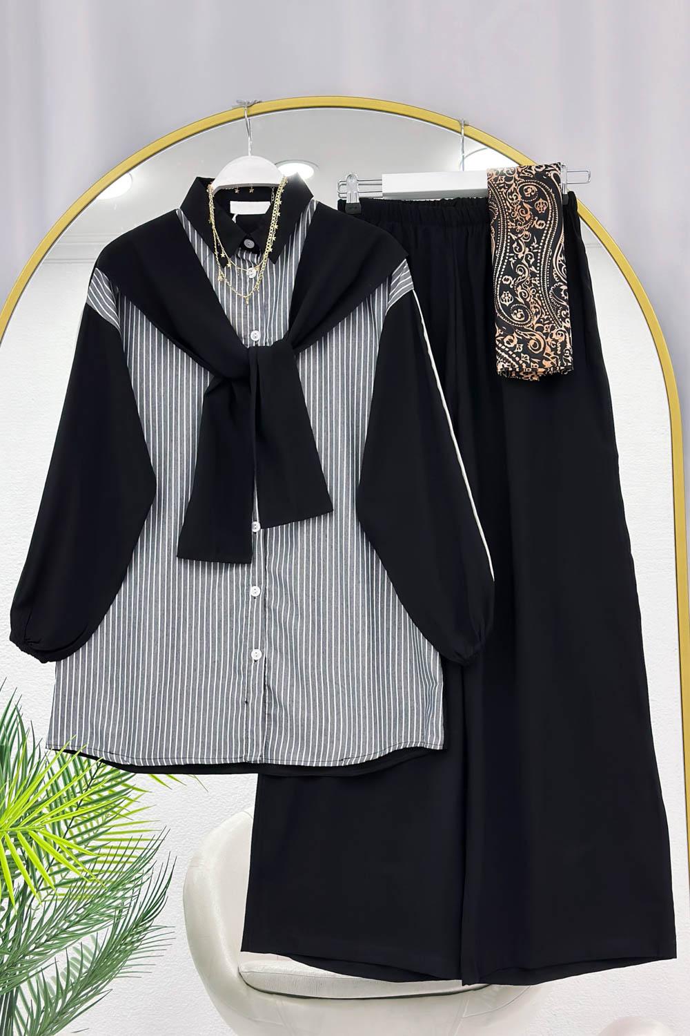 GÖMLEK BAĞLAMA DETAYLI MODAL TAKIM