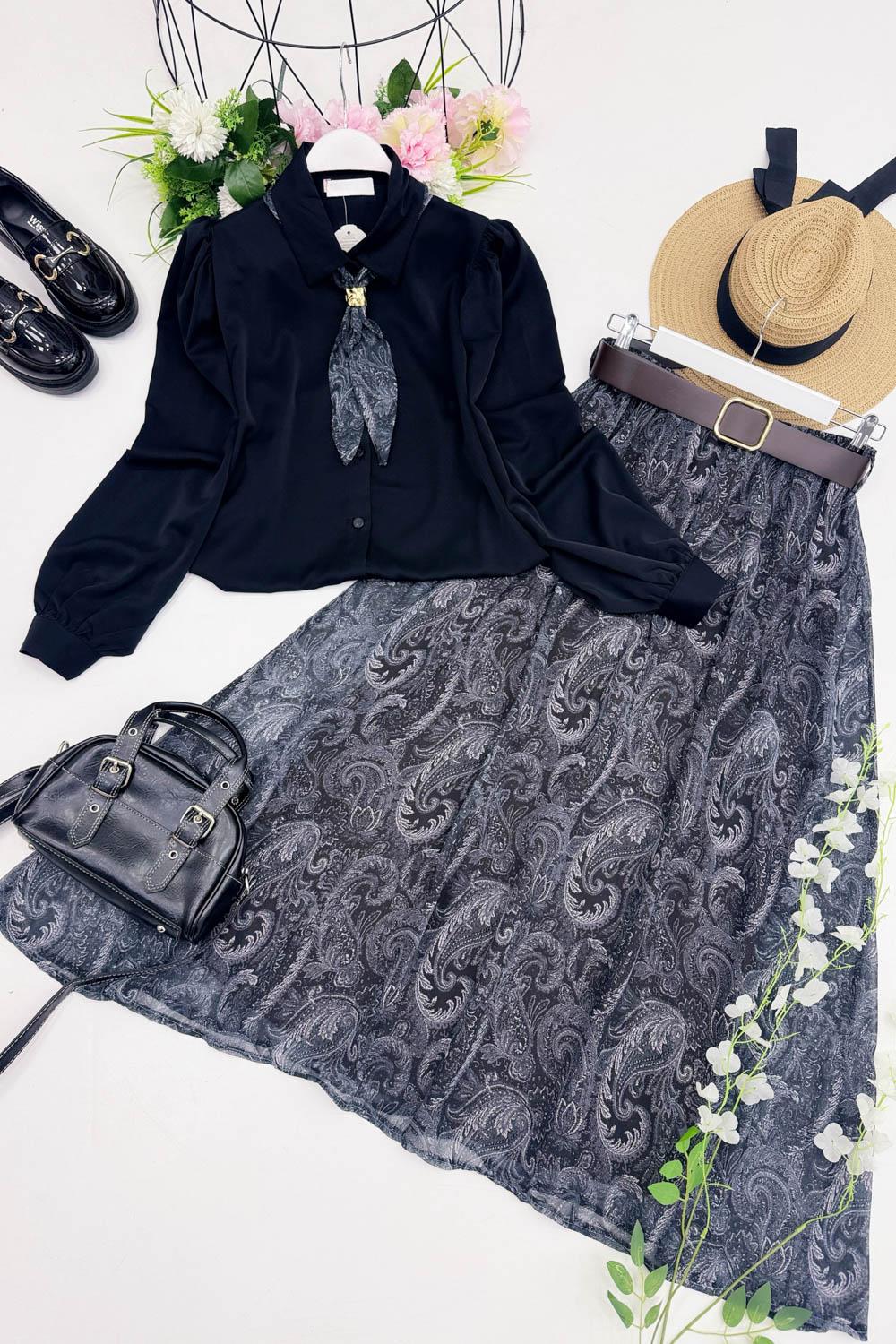 MAYA  FULARLI GÖMLEK ETEK TAKIM