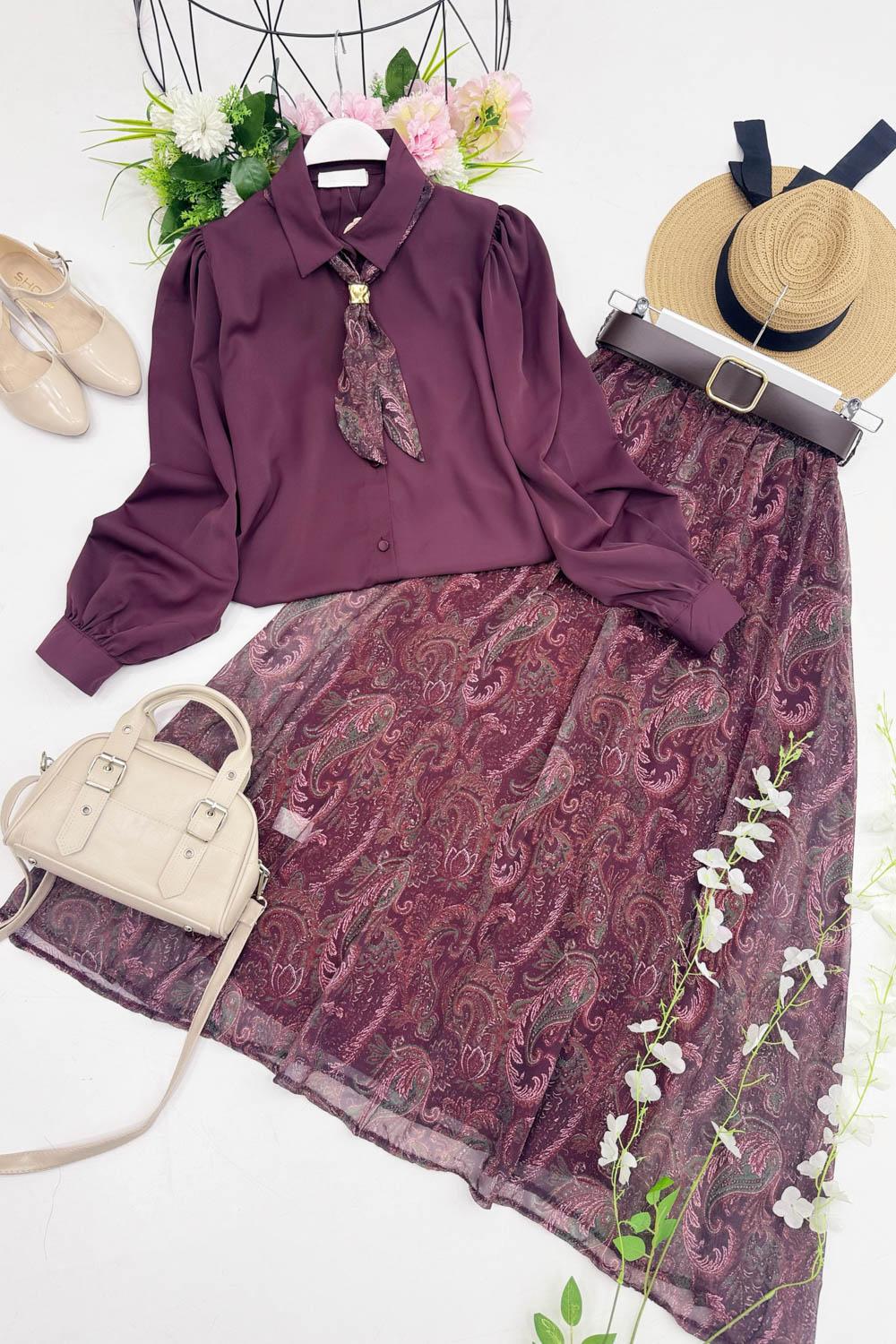 MAYA  FULARLI GÖMLEK ETEK TAKIM