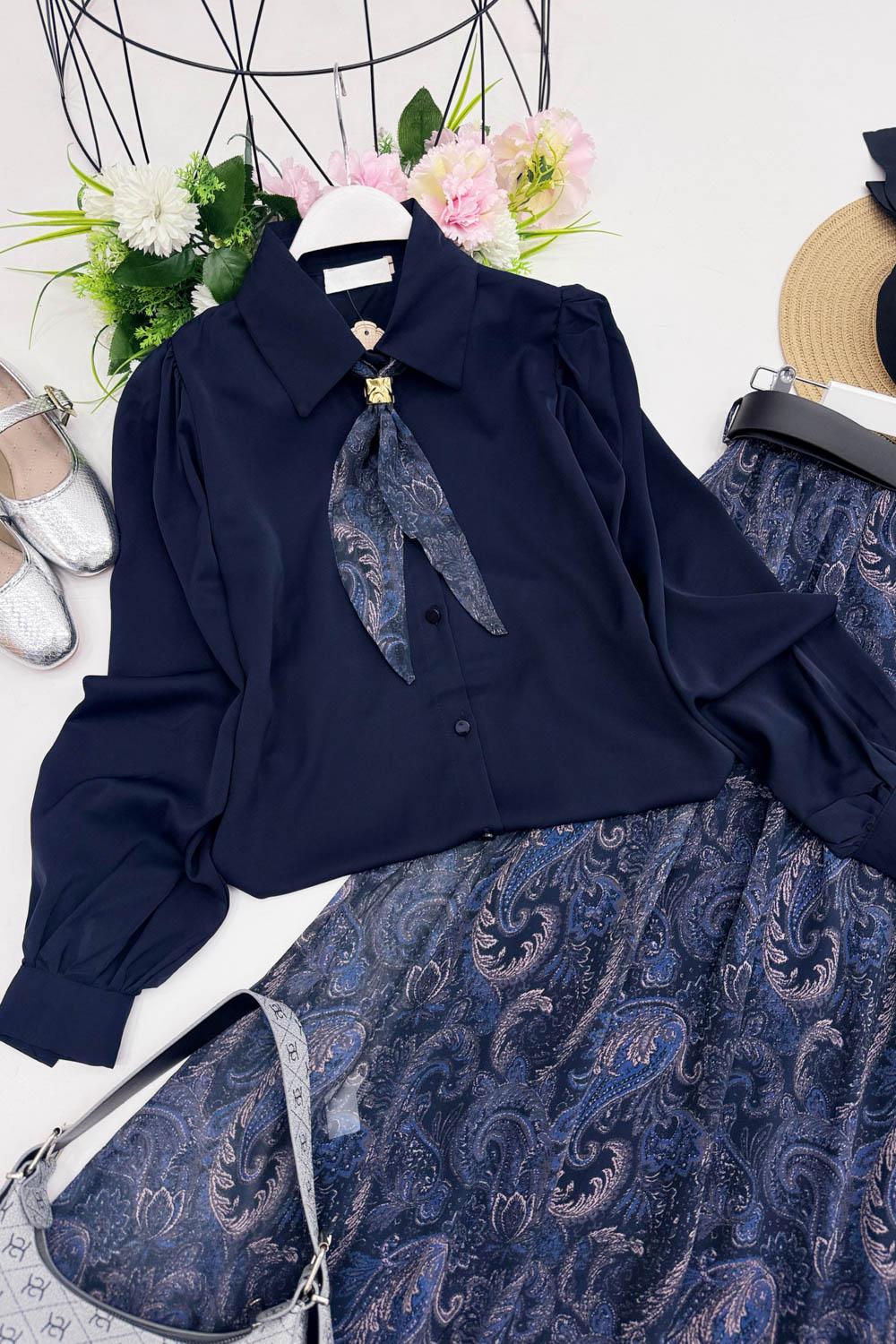 MAYA  FULARLI GÖMLEK ETEK TAKIM