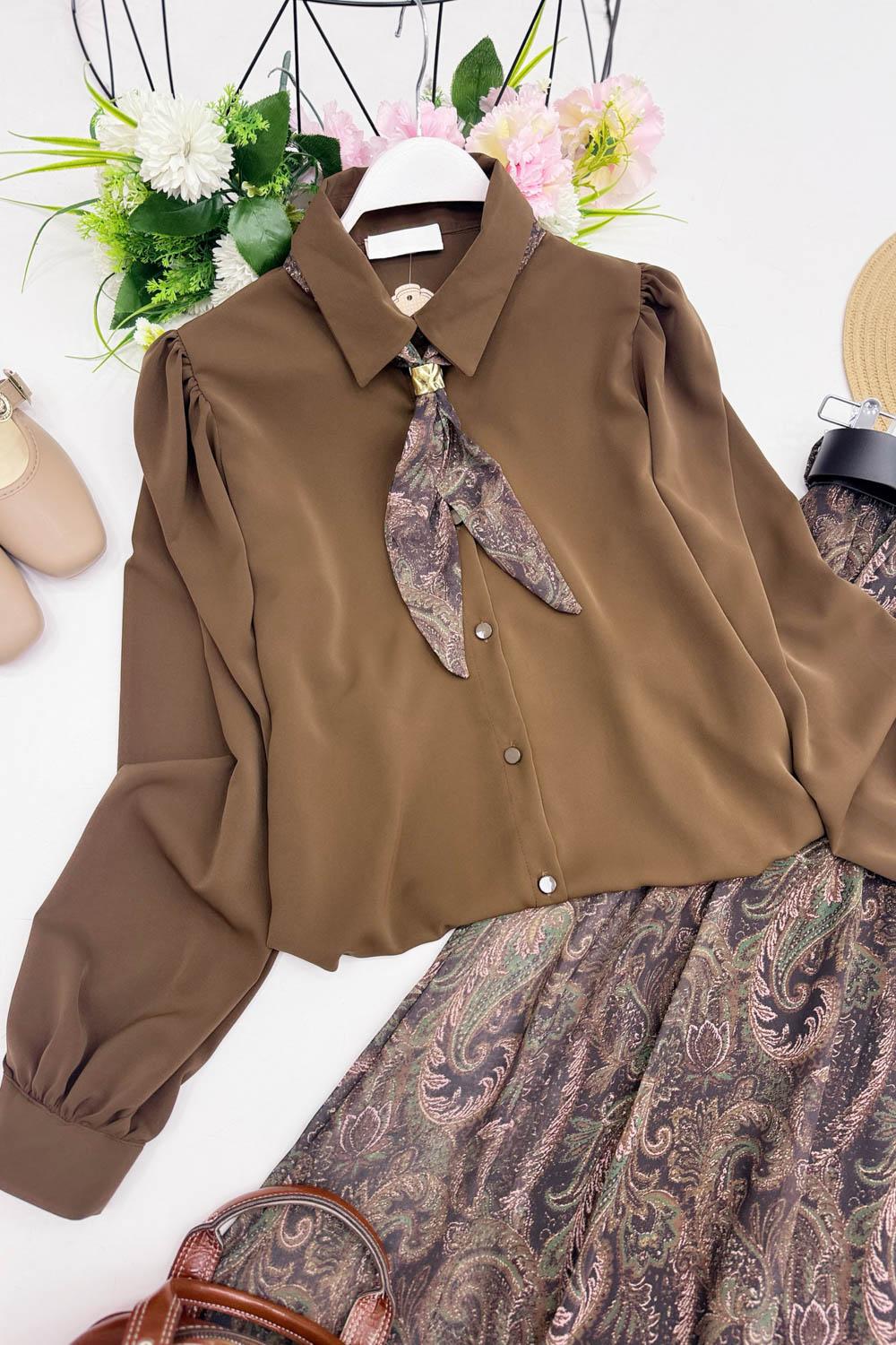 MAYA  FULARLI GÖMLEK ETEK TAKIM