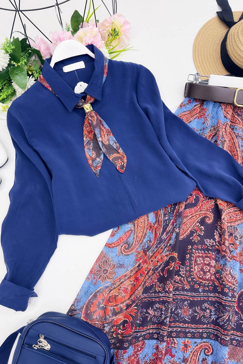 MODA FULARLI GÖMLEK ETEK TAKIM