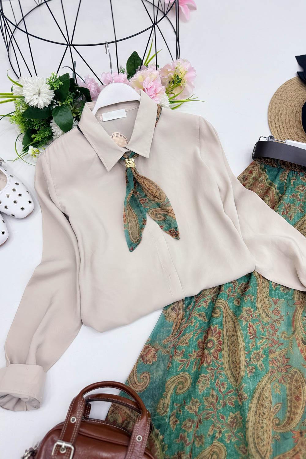 MODA FULARLI GÖMLEK ETEK TAKIM