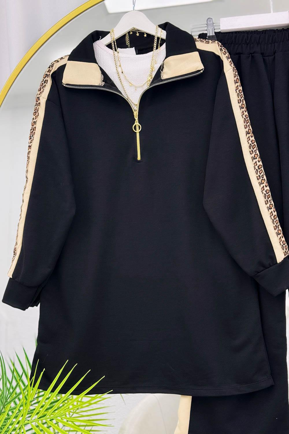 KOLLARI LEOPAR DETAYLI PANTOLON TAKIM