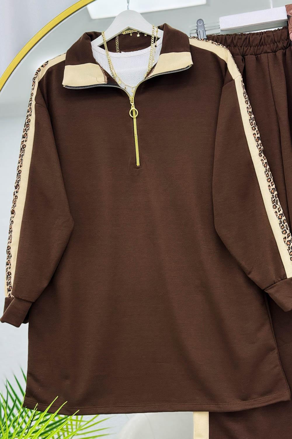 KOLLARI LEOPAR DETAYLI PANTOLON TAKIM