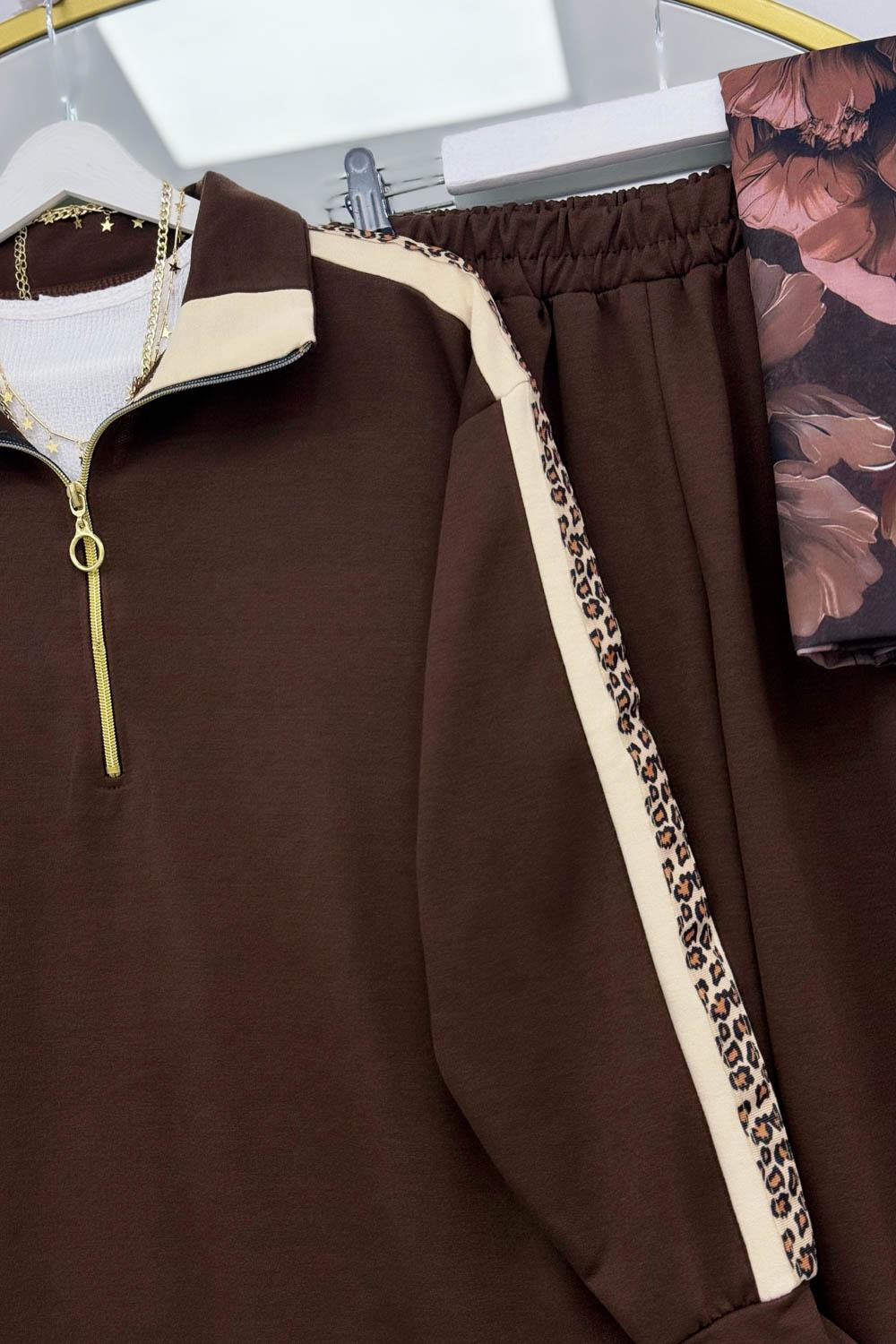 KOLLARI LEOPAR DETAYLI PANTOLON TAKIM