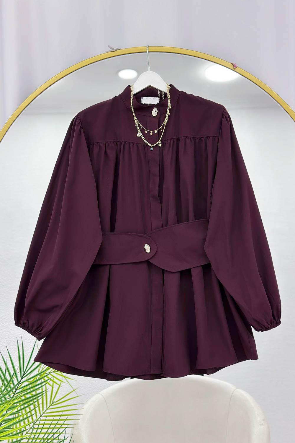 BELİ LASTİK KEMERLİ TUNİK GÖMLEK