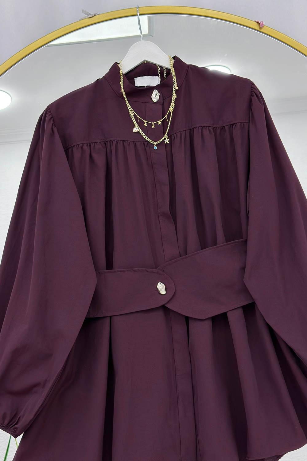 BELİ LASTİK KEMERLİ TUNİK GÖMLEK