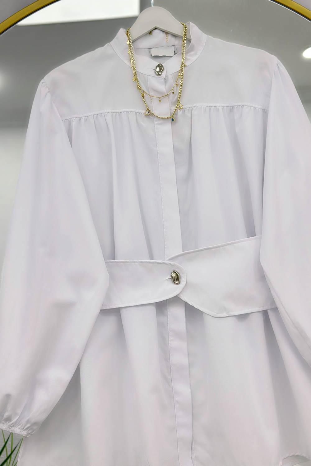 BELİ LASTİK KEMERLİ TUNİK GÖMLEK