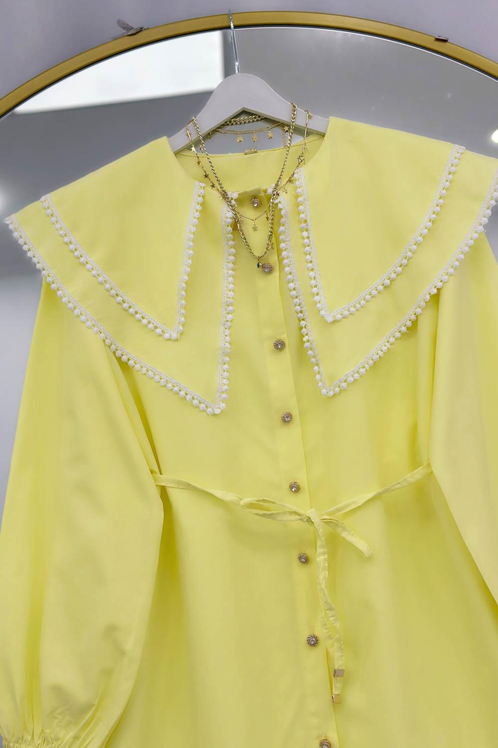 YAKASI ÇİFT KATLI PITPIT FİSTO GÖMLEK