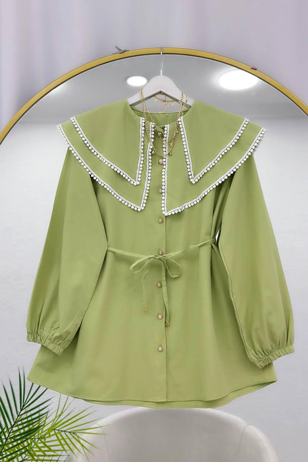 YAKASI ÇİFT KATLI PITPIT FİSTO GÖMLEK