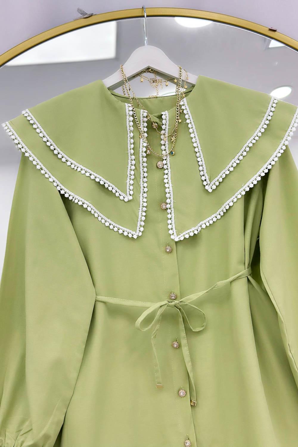 YAKASI ÇİFT KATLI PITPIT FİSTO GÖMLEK