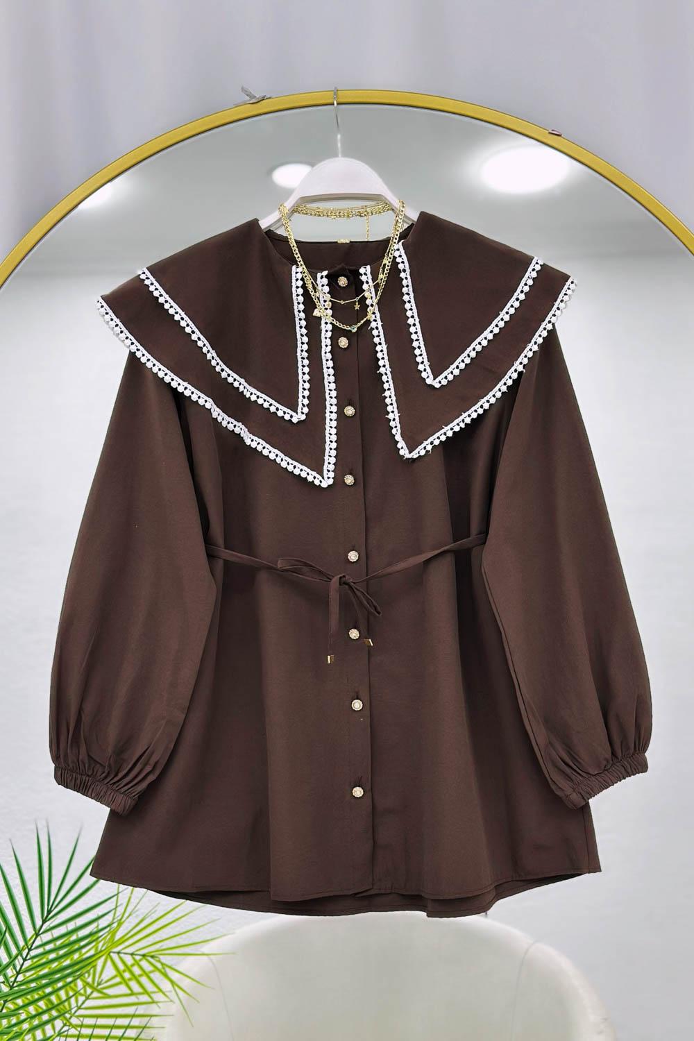 YAKASI ÇİFT KATLI PITPIT FİSTO GÖMLEK