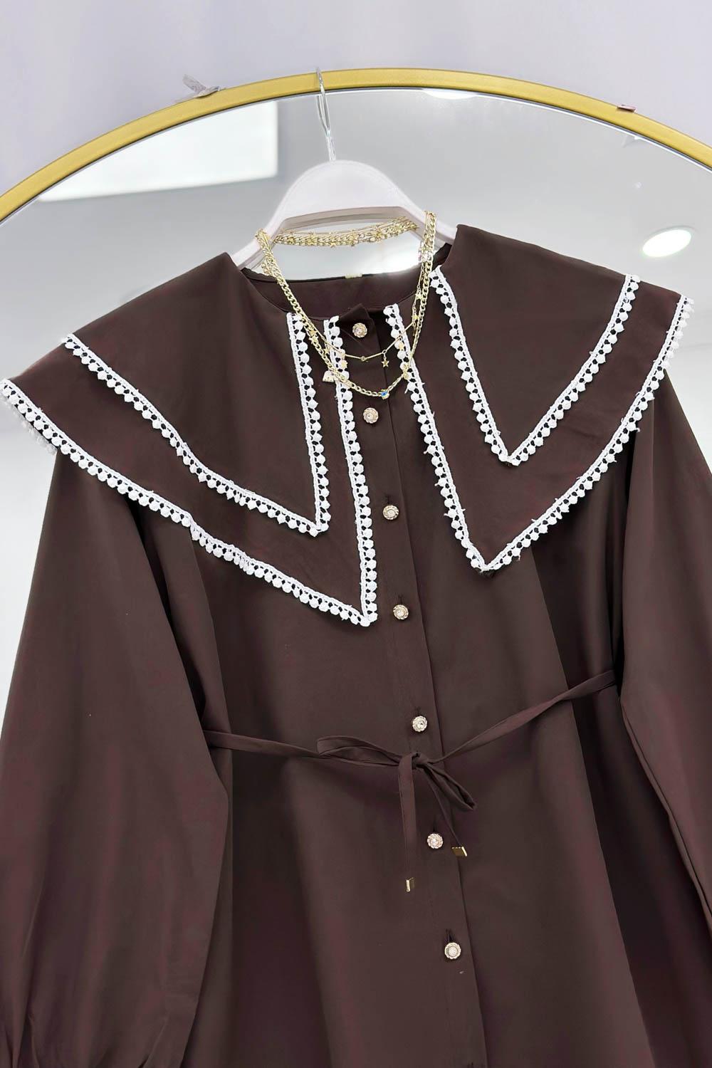 YAKASI ÇİFT KATLI PITPIT FİSTO GÖMLEK