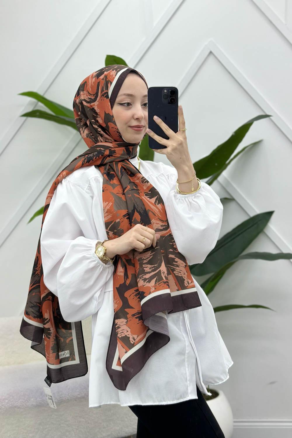 KARANFİL DESEN PAMUK ŞAL