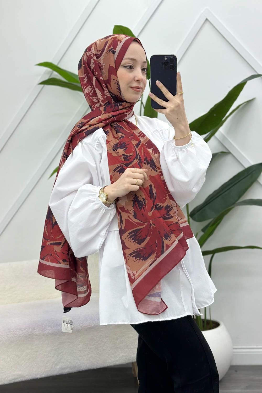 KARANFİL DESEN PAMUK ŞAL