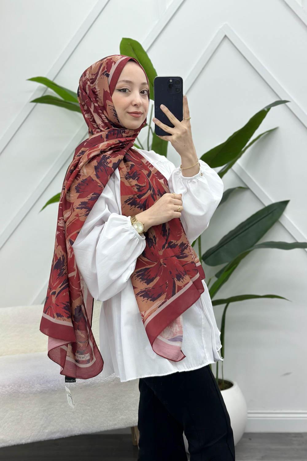 KARANFİL DESEN PAMUK ŞAL