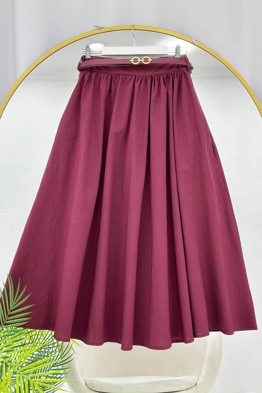 KEMERLİ BELİ LASTİKLİ ETEK