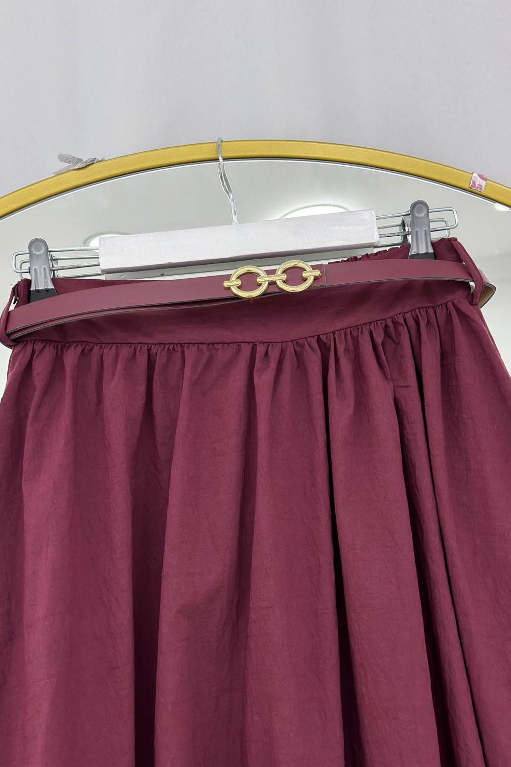 KEMERLİ BELİ LASTİKLİ ETEK