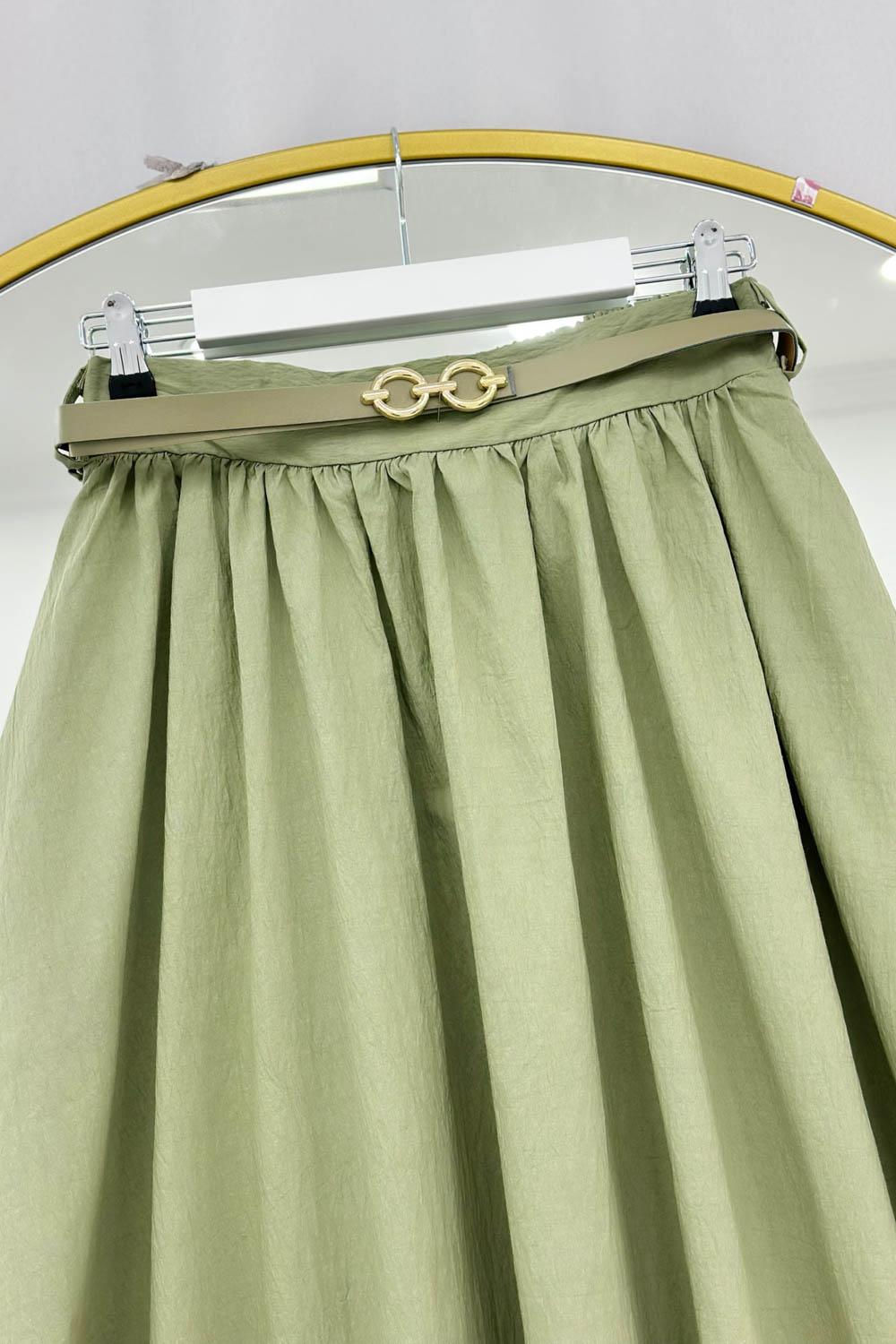 KEMERLİ BELİ LASTİKLİ ETEK