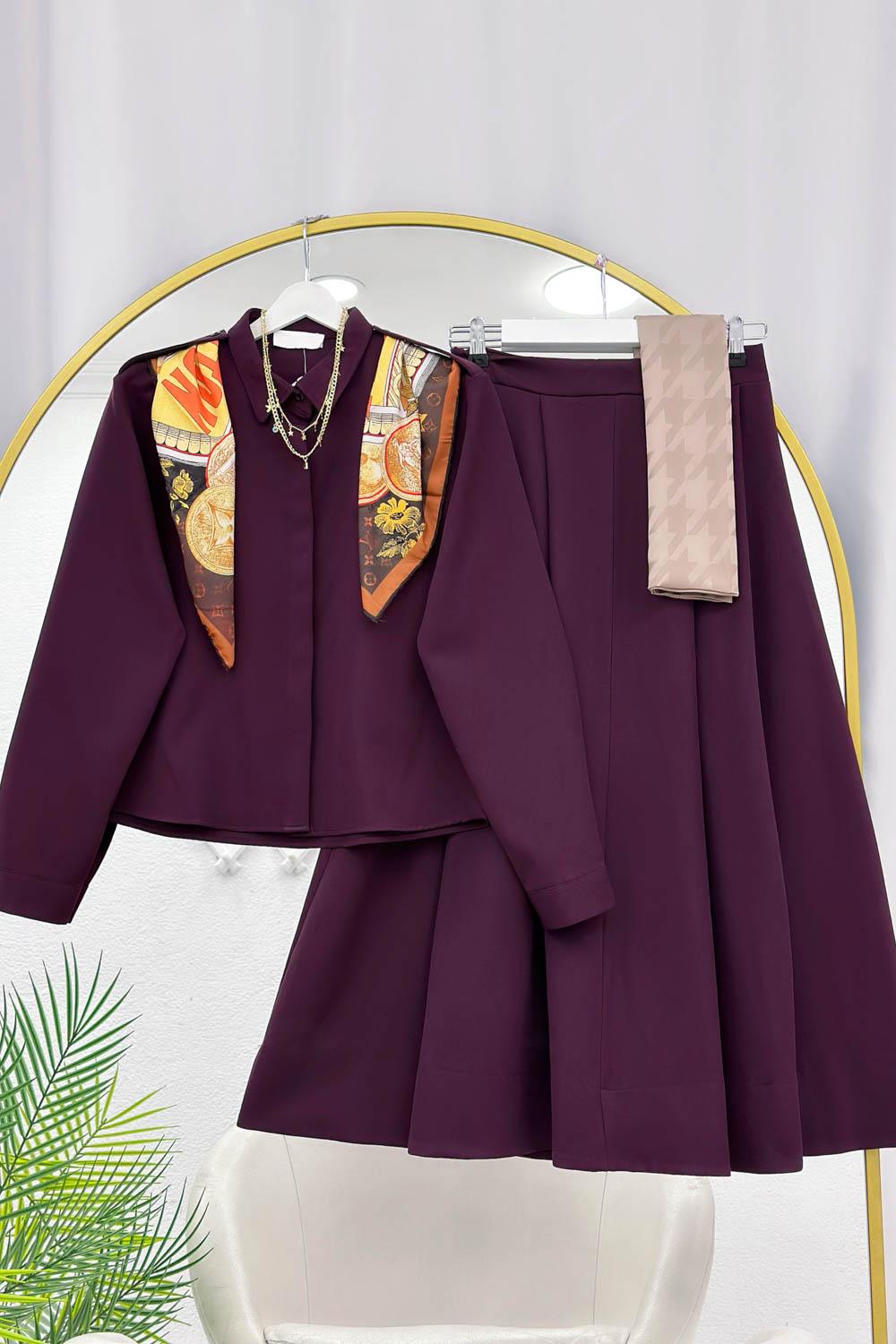 OMUZU FULAR DETAYLI ETEKLİ TAKIM