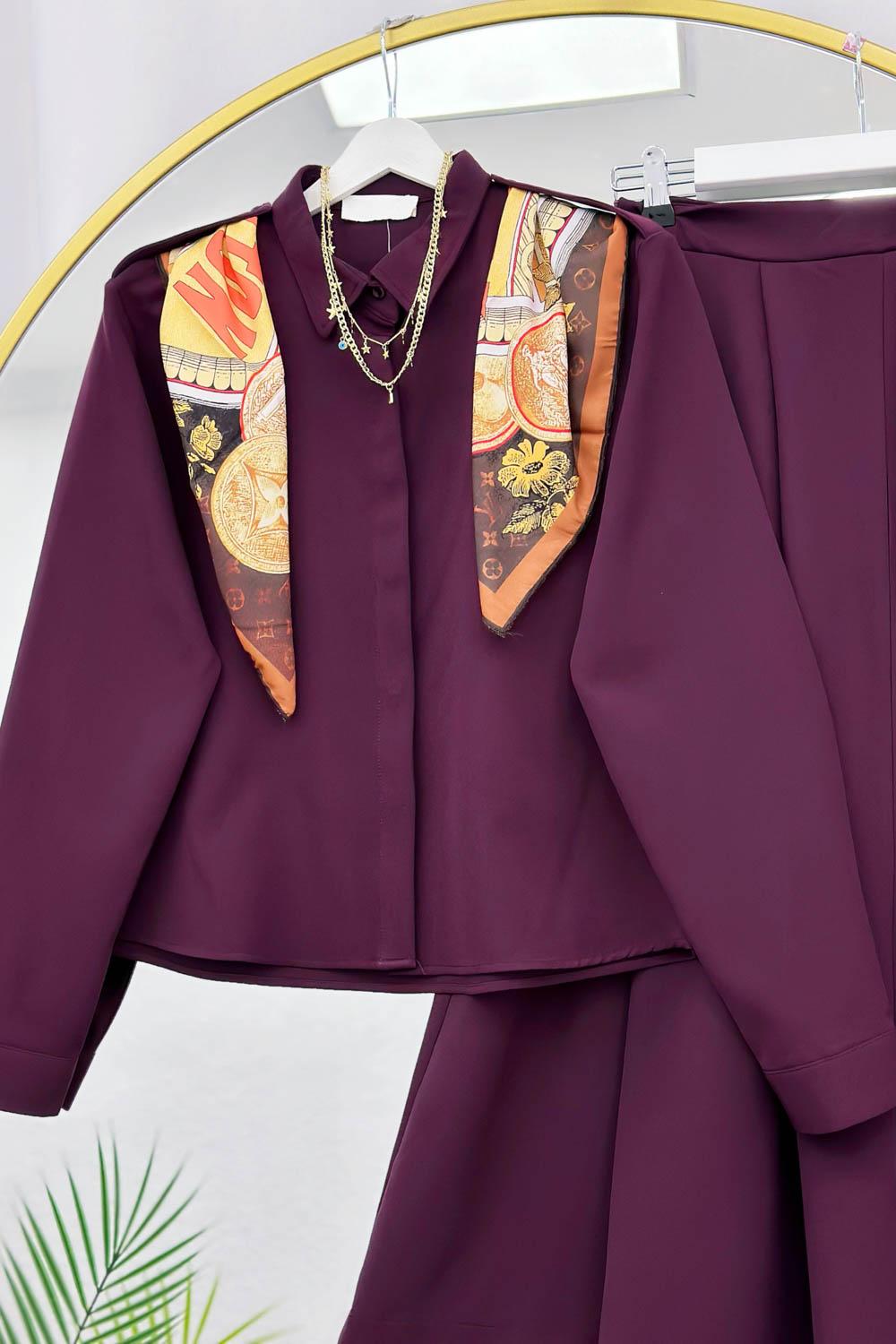 OMUZU FULAR DETAYLI ETEKLİ TAKIM