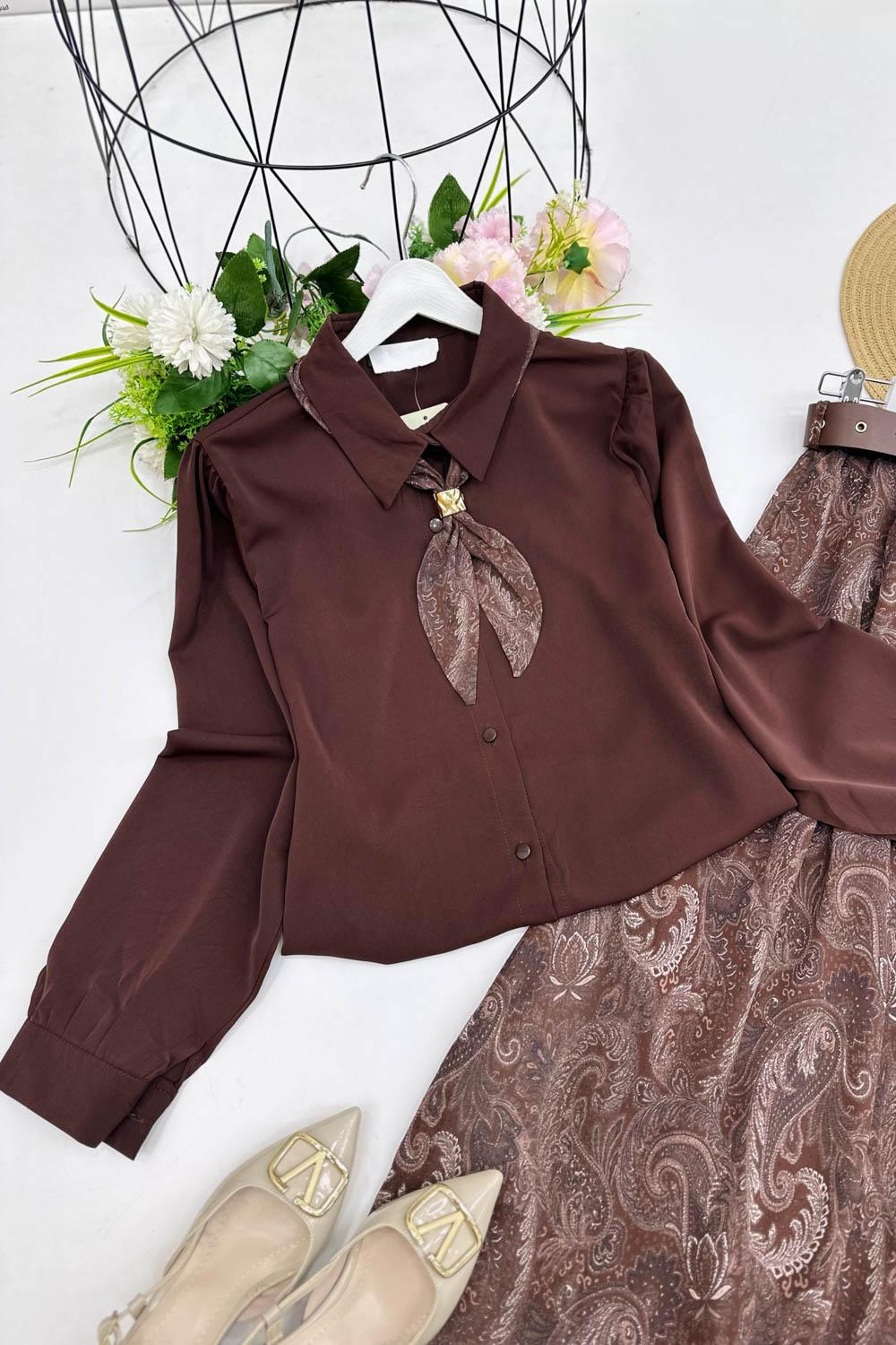 MAYA  FULARLI GÖMLEK ETEK TAKIM