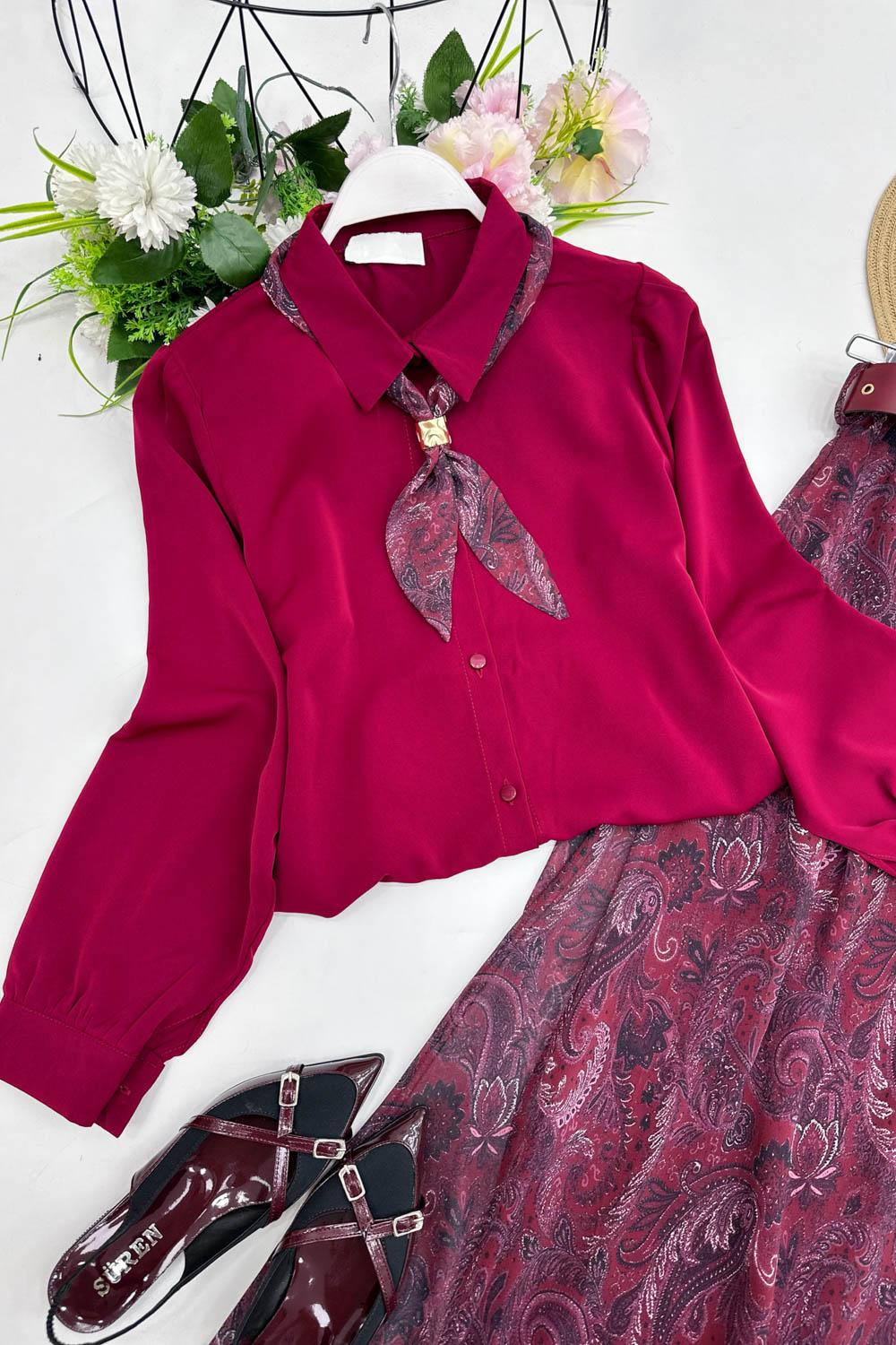 MAYA  FULARLI GÖMLEK ETEK TAKIM