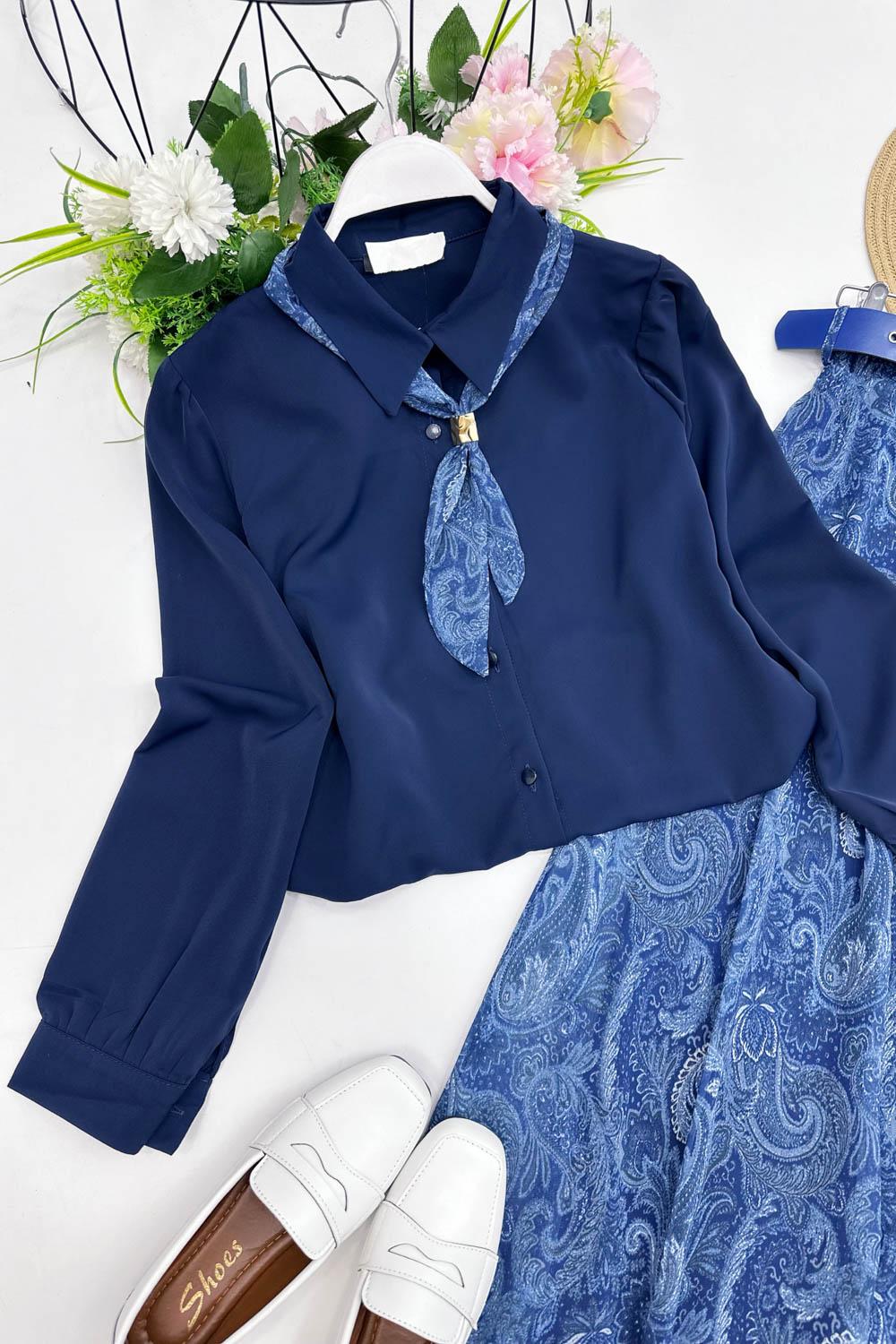 MAYA  FULARLI GÖMLEK ETEK TAKIM