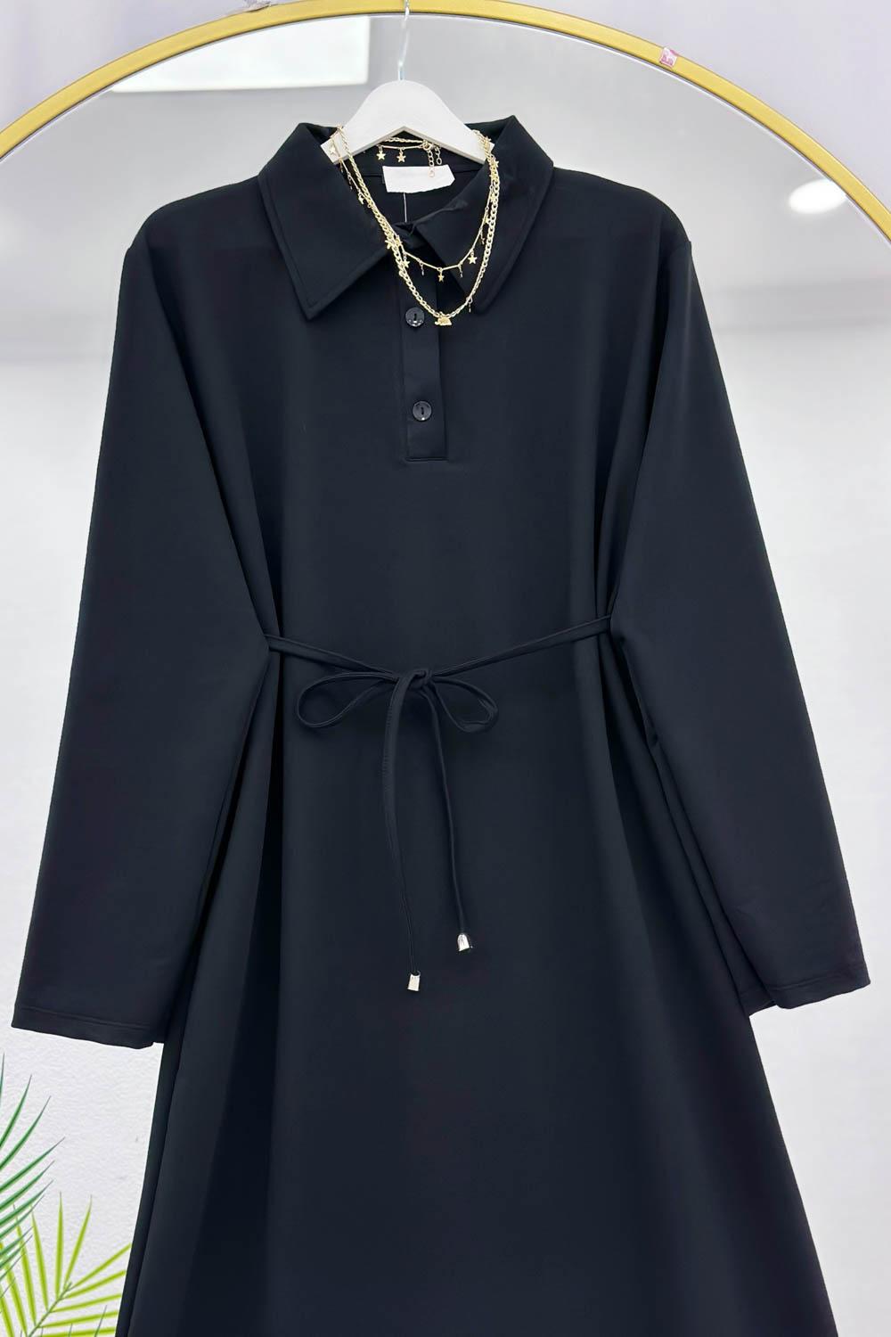 YARIM DÜĞMELİ BOYDAN ELBİSE