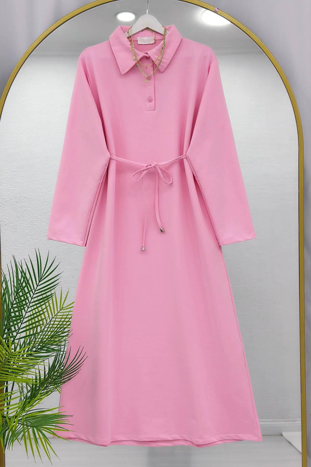 YARIM DÜĞMELİ BOYDAN ELBİSE