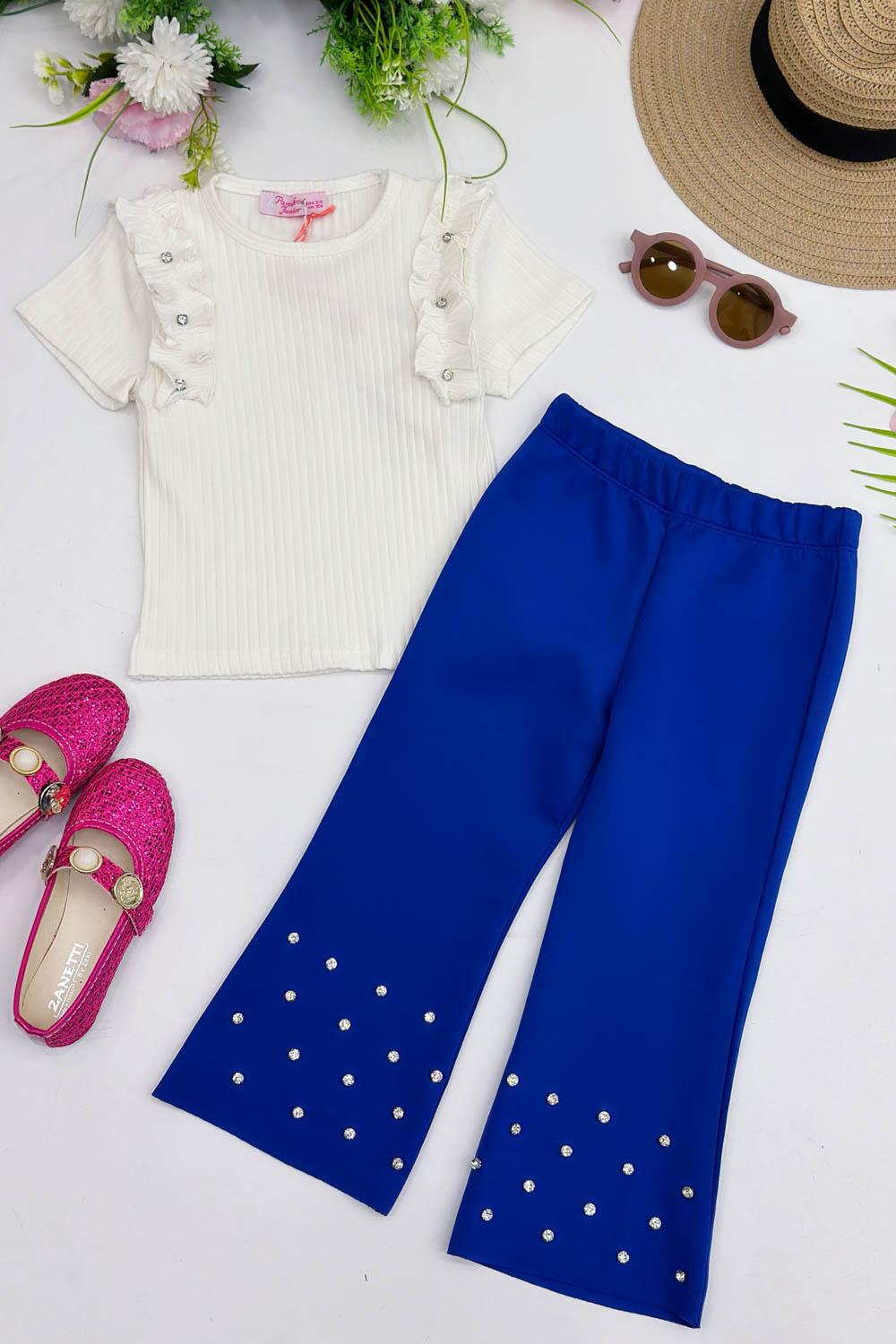 TAŞLI İSPANYOL PAÇA KIZ ÇOCUK TAKIM