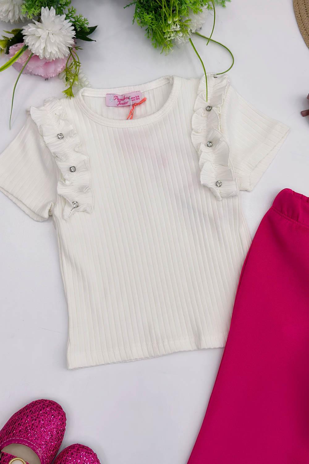 TAŞLI İSPANYOL PAÇA KIZ ÇOCUK TAKIM