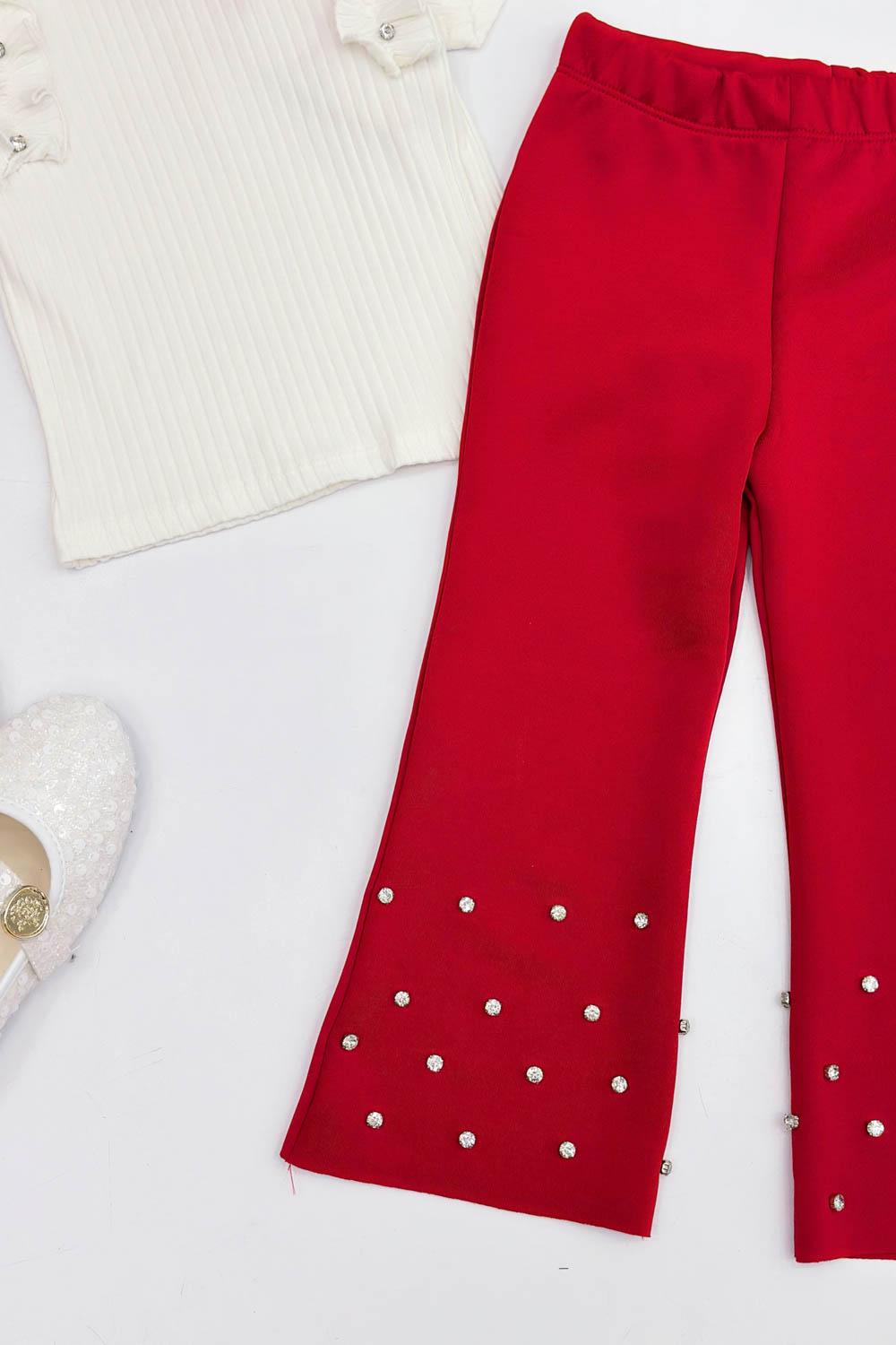 TAŞLI İSPANYOL PAÇA KIZ ÇOCUK TAKIM