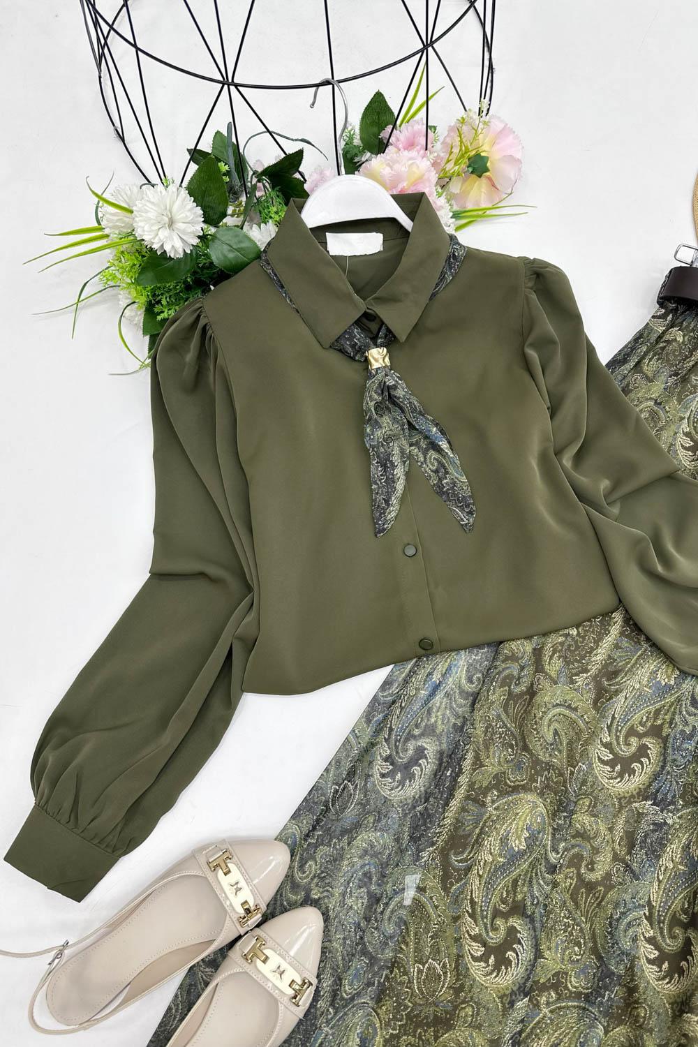 MAYA  FULARLI GÖMLEK ETEK TAKIM