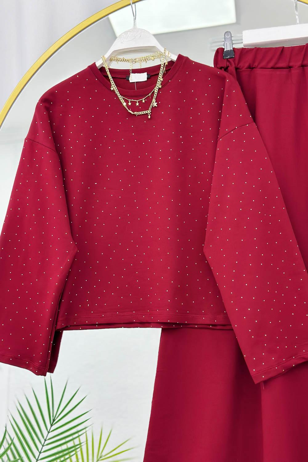 IŞILTILI PENYE ETEKLİ KADIN TAKIM