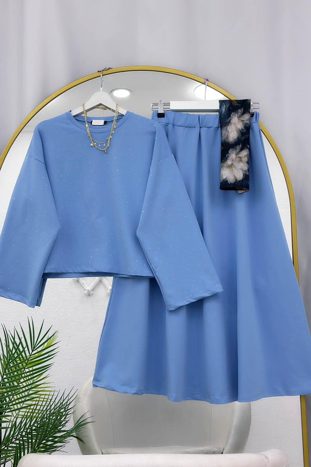 IŞILTILI PENYE ETEKLİ KADIN TAKIM