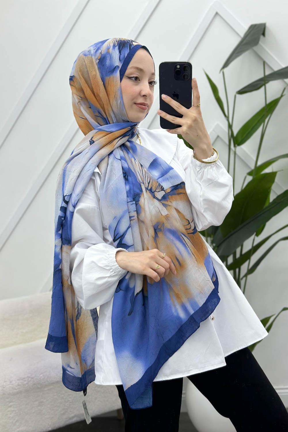 MOON ÇİÇEK DESENLİ BAMBU KRAŞ ŞAL