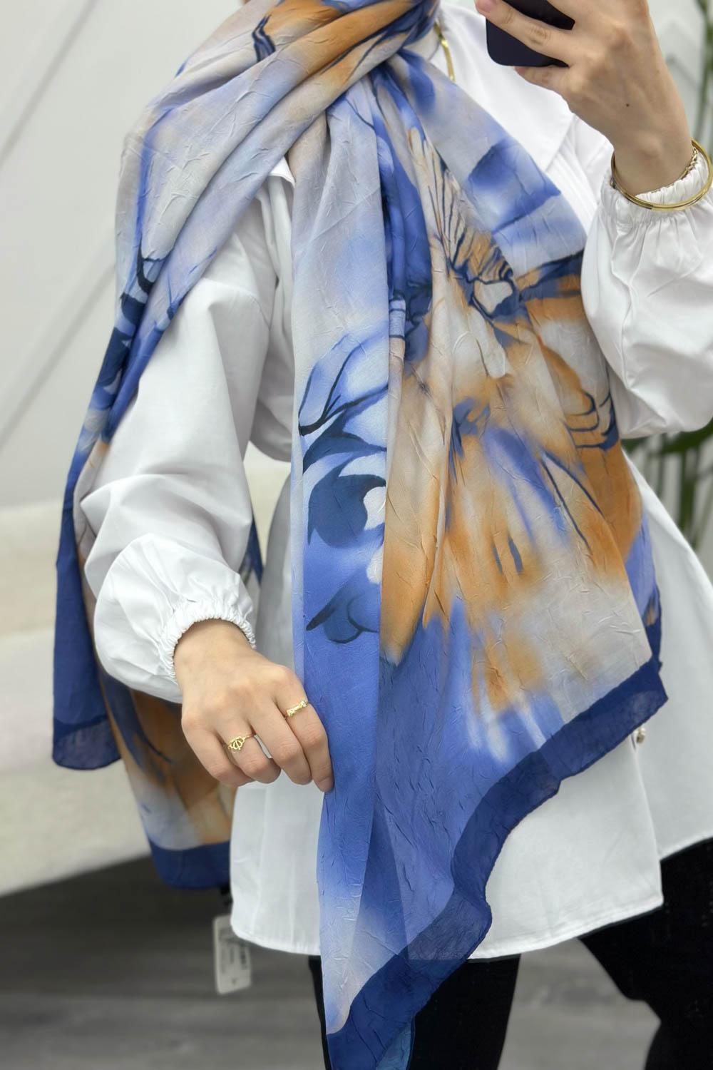 MOON ÇİÇEK DESENLİ BAMBU KRAŞ ŞAL
