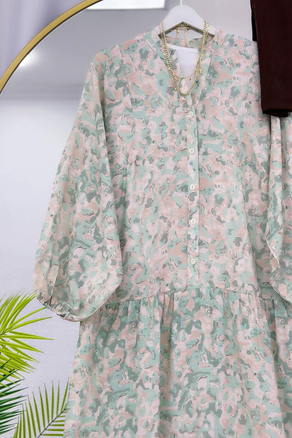 ALAÇATI MODEL OVERSİZE KESİM MNGO KUMAŞ ELBİSE